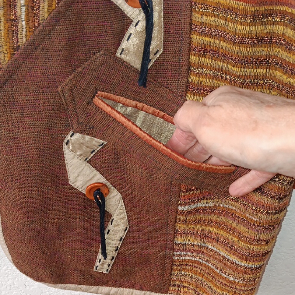 Chic Patchwork Jacket - Black And Brown - image 4